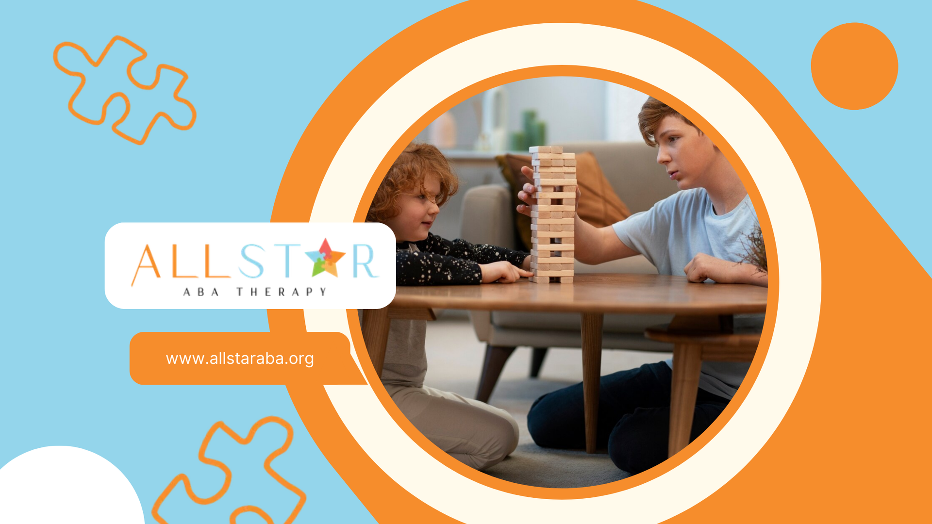 Two children playing Jenga