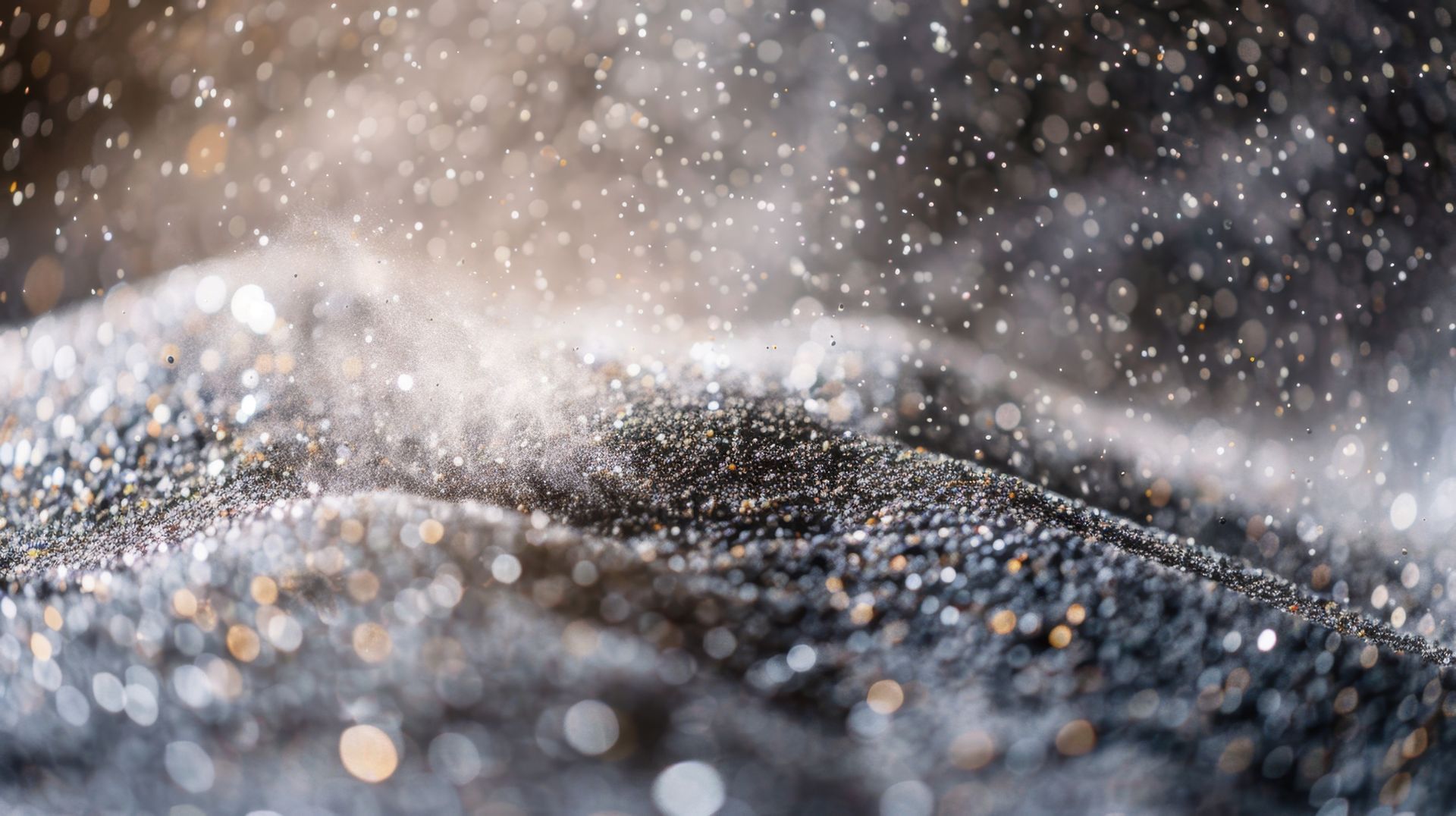 Abrasive materials with fine industrial grit dust are used for surface preparation.