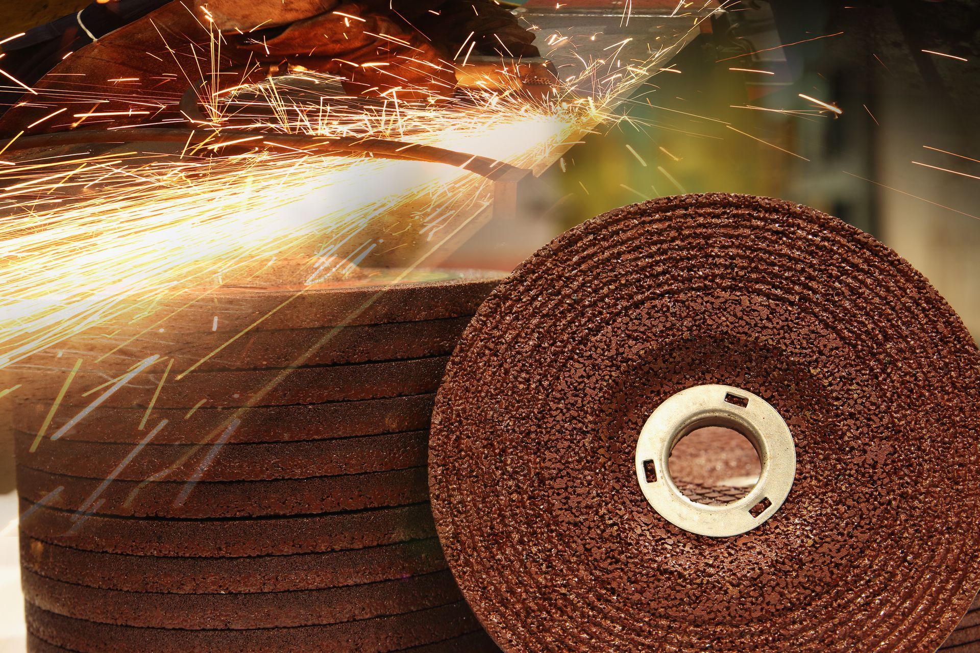 The abrasive discs stone for metal grinding in industrial steel.