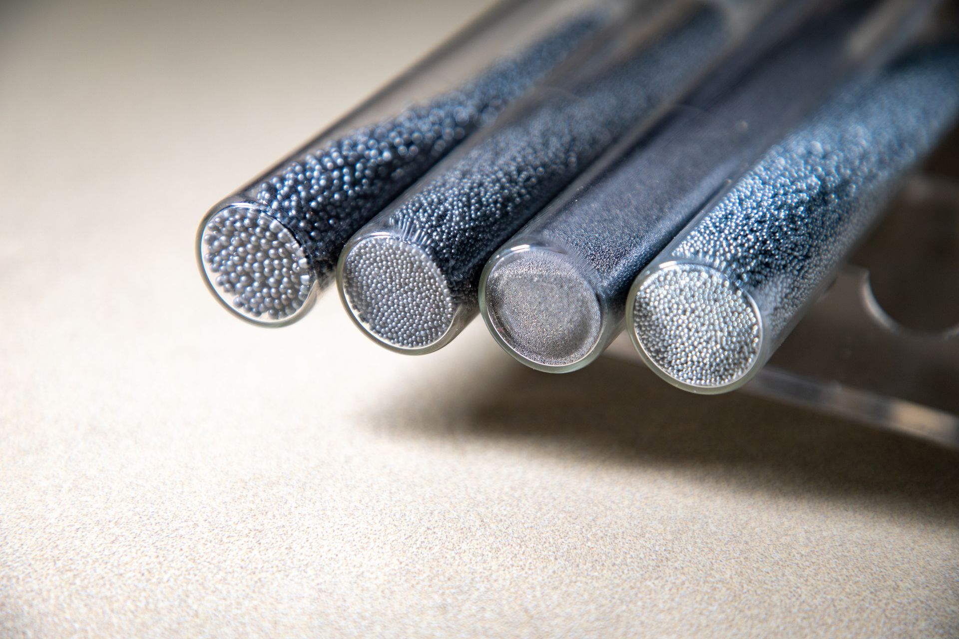Close up of abrasive blasting media sample, cut wire shot peening. Close up of abrasive blasting media sample, cut wire shot peening.