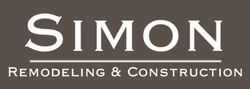 Logo for Simon Remodeling & Construction, white text on a brown background.
