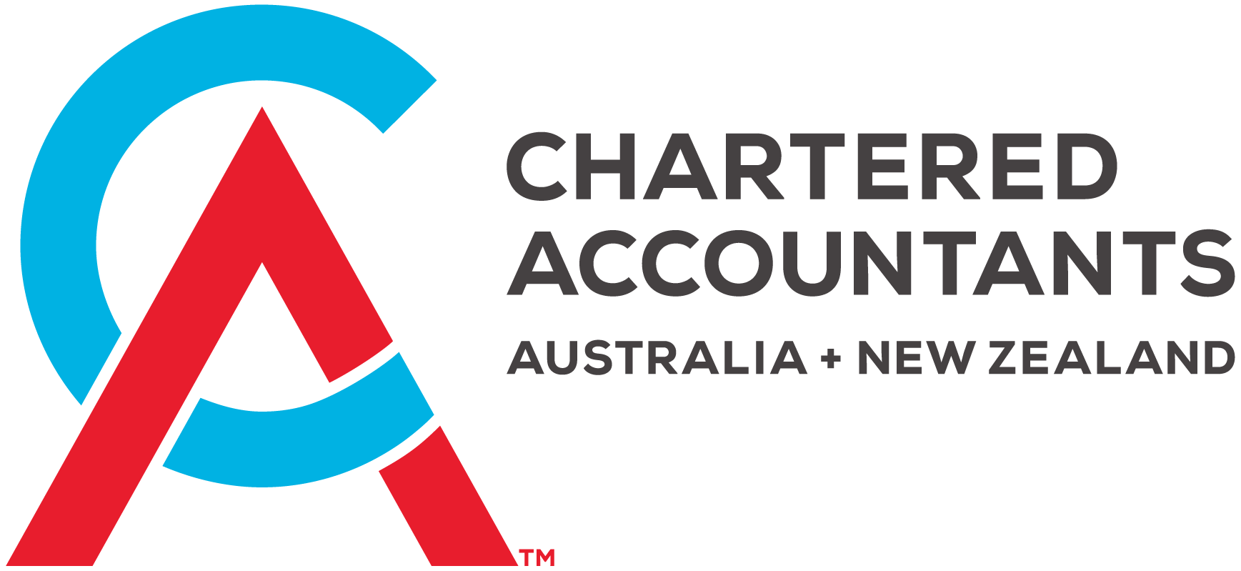 Logo for Chartered Accountants Australia + New Zealand: a red