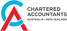 Logo for Chartered Accountants Australia + New Zealand: a red