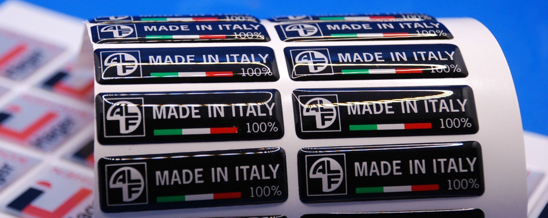 etichette commerciali resinate