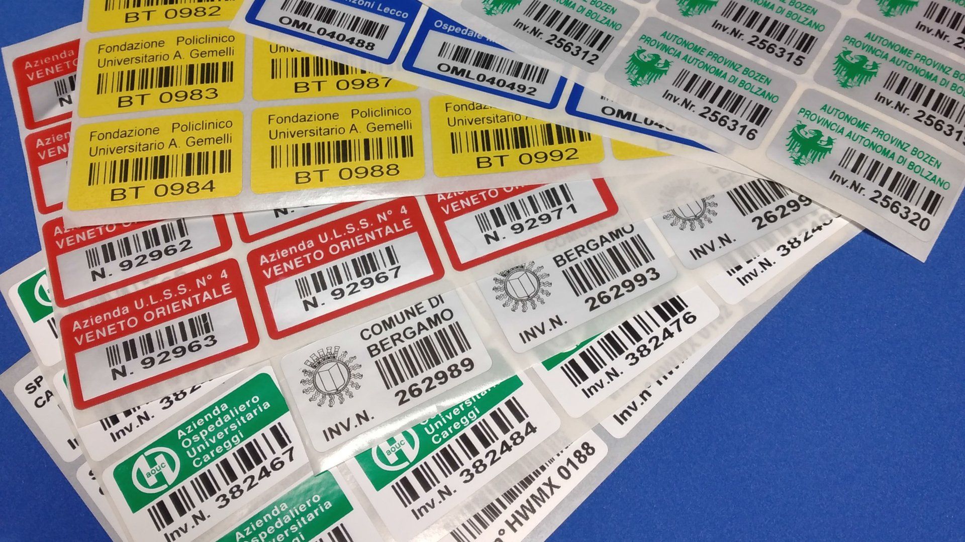 etichette per inventario