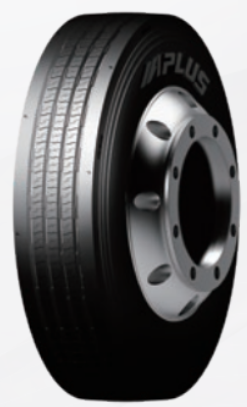 Black truck tire with silver wheel.  The tire has the brand name 