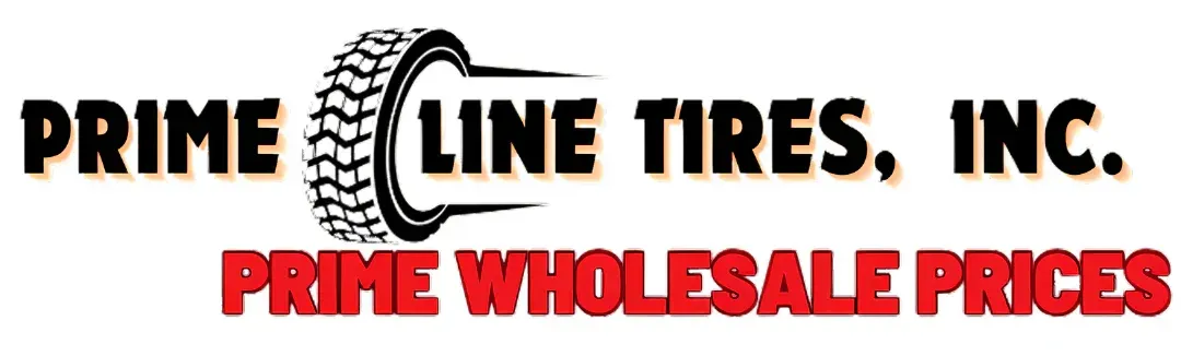 Logo for Prime Line Tires, Inc., with a tire graphic and the words 