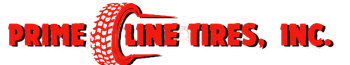 Prime Line Tires, Inc. logo with a stylized red tire within the letter 