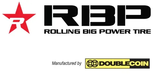 RBP Rolling Big Power Tire logo with a red star and black text, manufactured by Double Coin.