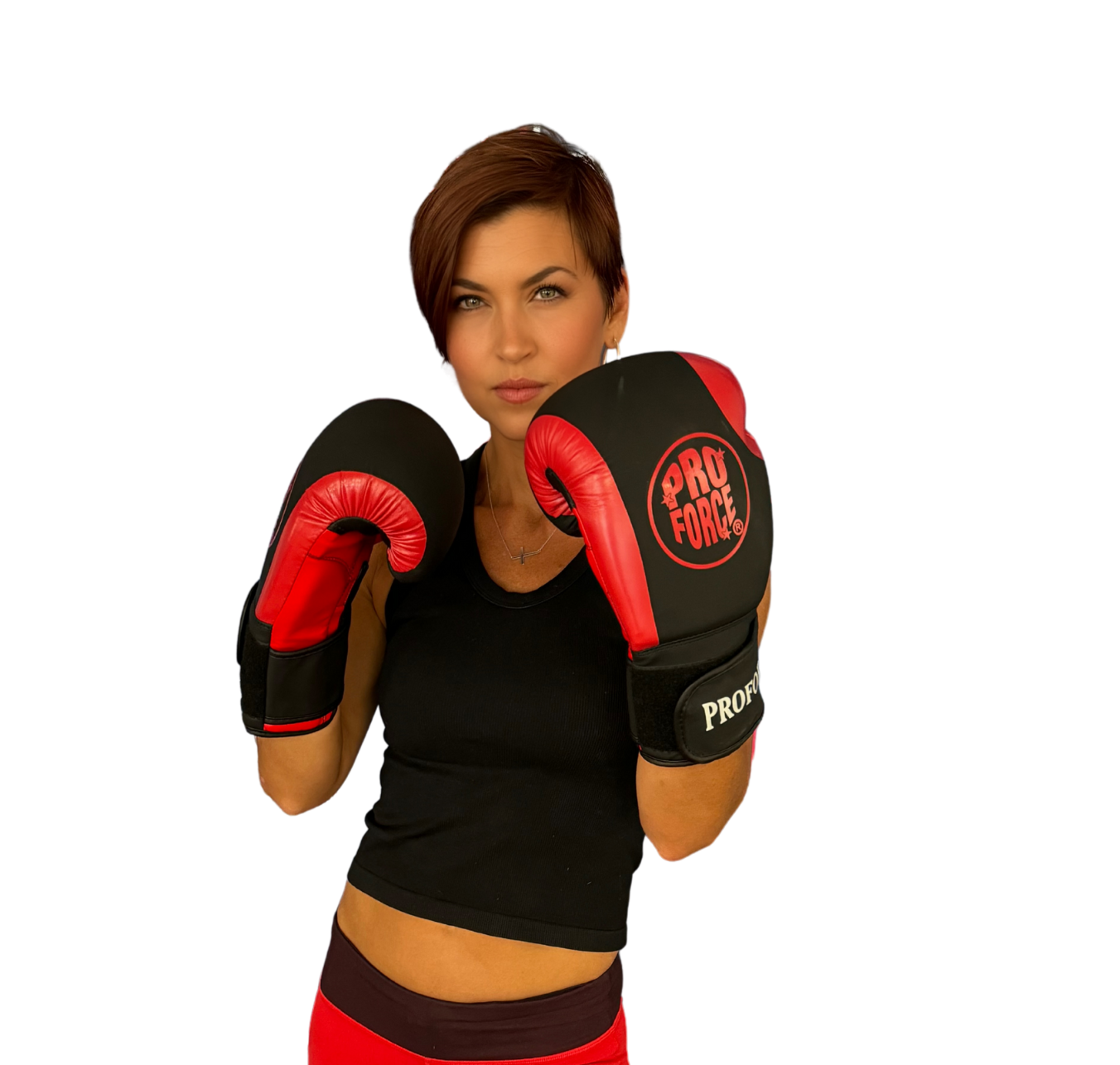 A man and two women are wearing boxing gloves.