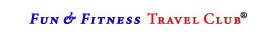 Fun & Fitness Travel Club logo with blue text, except for