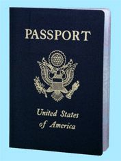 Blue United States passport.