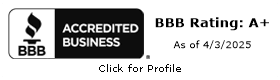 A black and white bbb accredited business logo