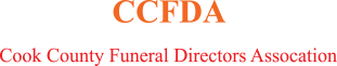 CCFDA logo: Cook County Funeral Directors Association in orange and red text.