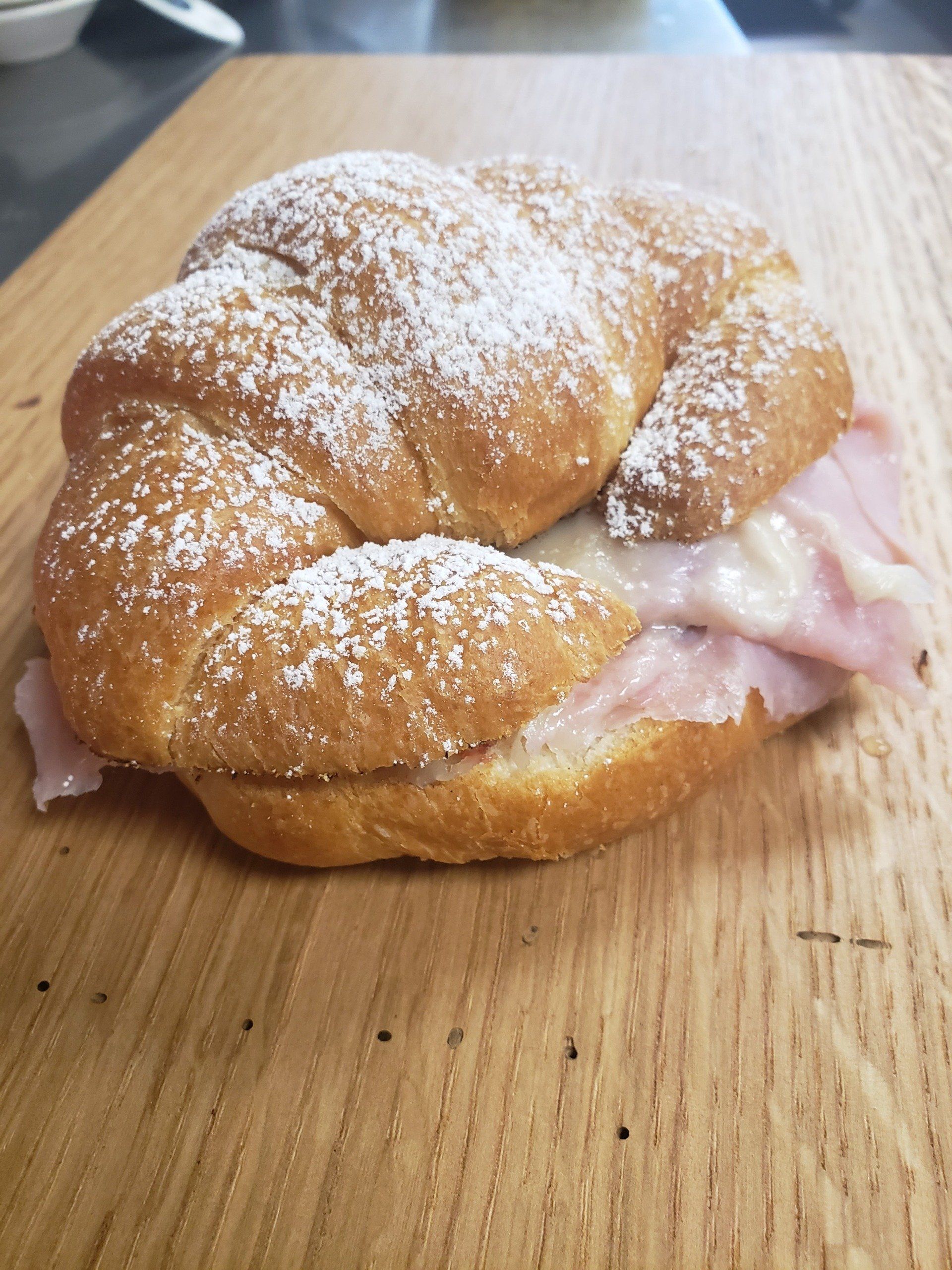 Ham Swiss and Jam Croissant