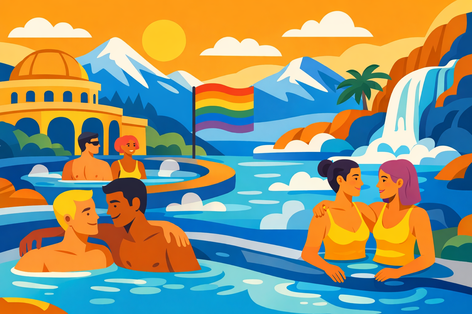 gay friendly hot springs in Europe: LGBTQ+ soak breaks