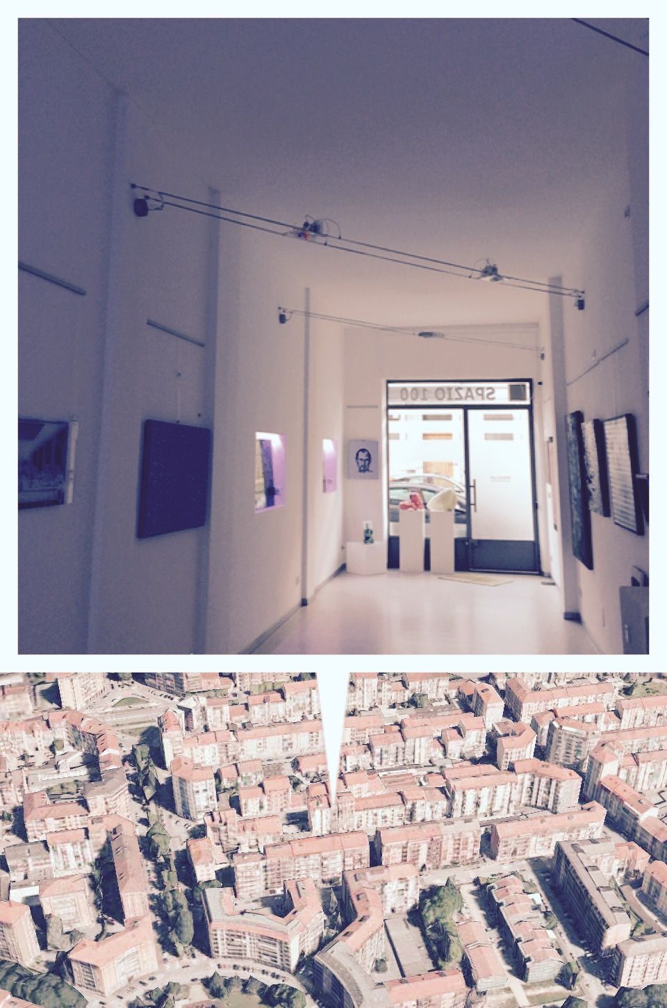 interni SPAZIO 100 con foto aerea di Torino