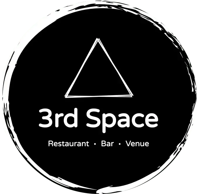 A logo for a restaurant , bar , and venue called 3rd space.