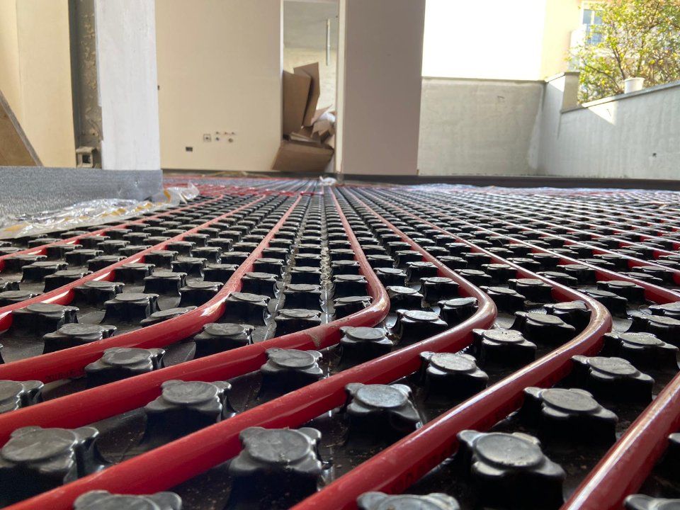 rendering impianto di riscaldamento a pavimento