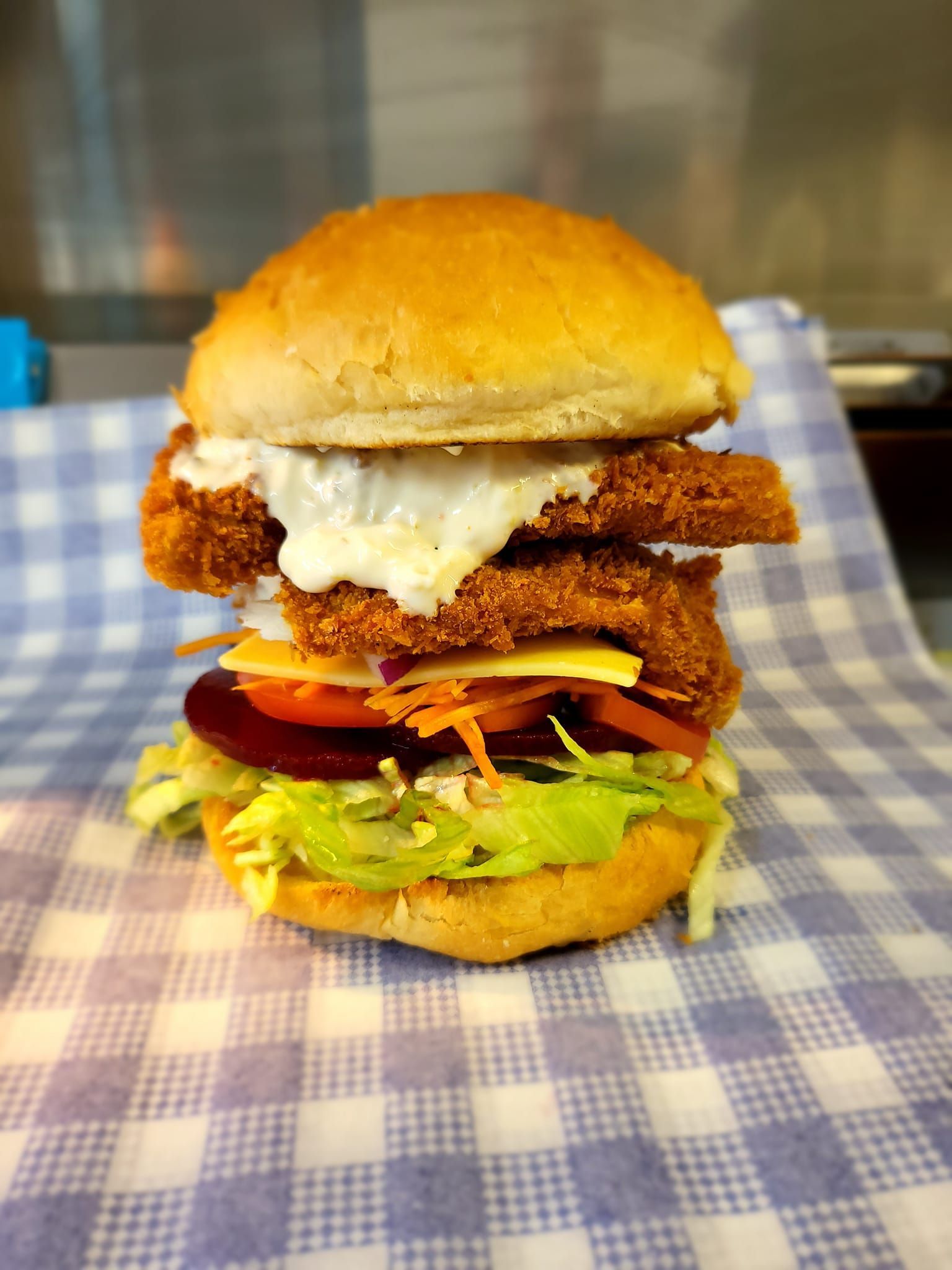 Crispy Fried Chicken Burger — Boundary Street Fish & Burger Bar in Railway Estate, QLD