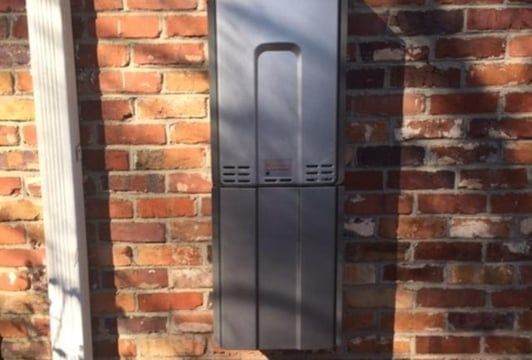 Southeastern Plumbing Heater Outside of House