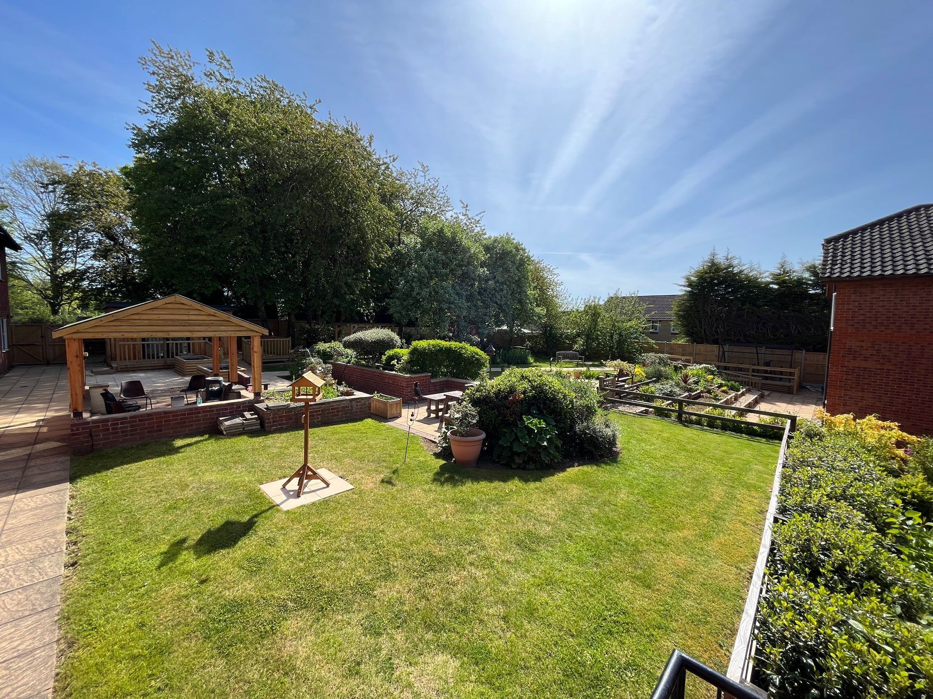 social areas and a garden