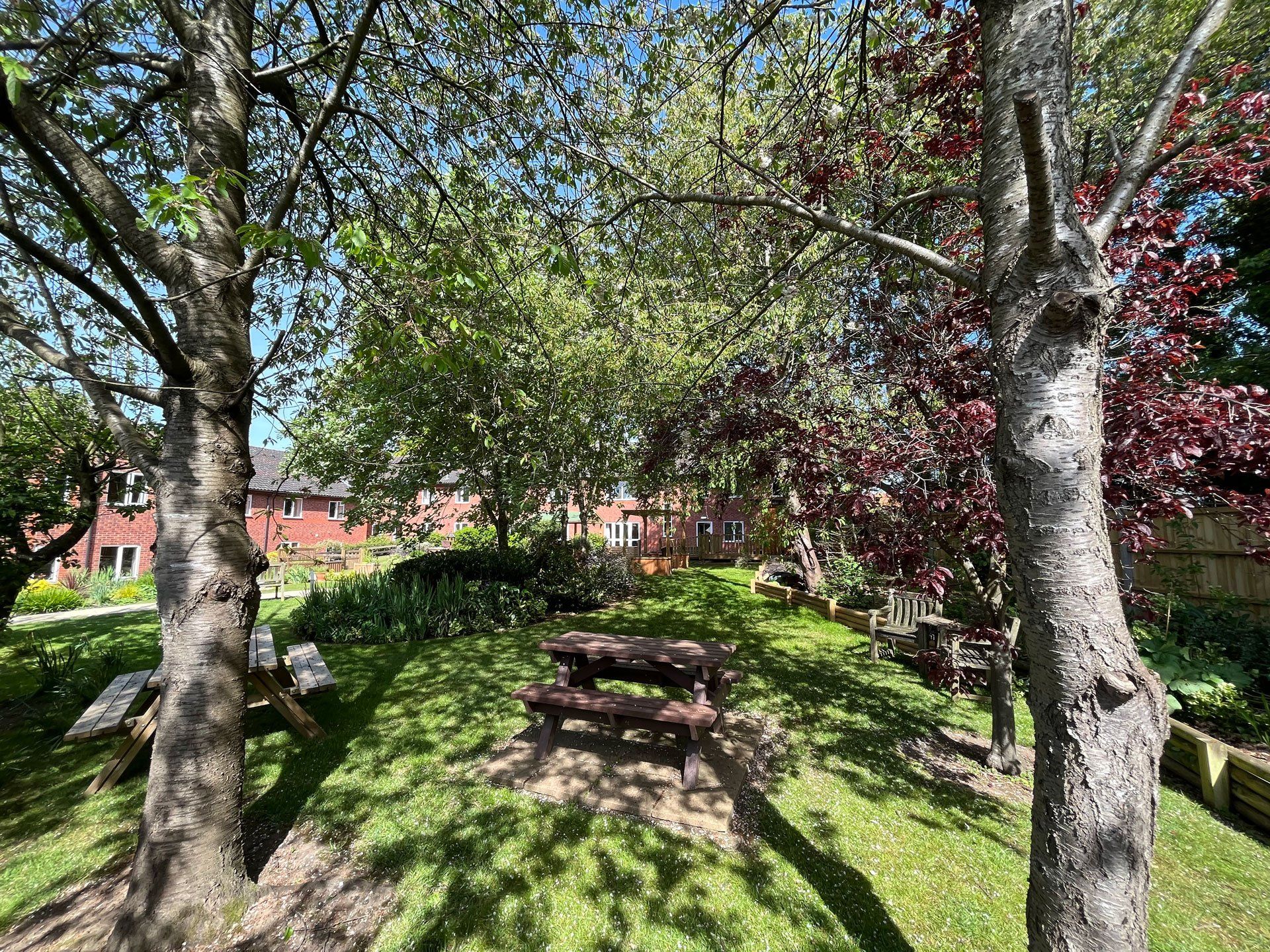 social areas and a garden