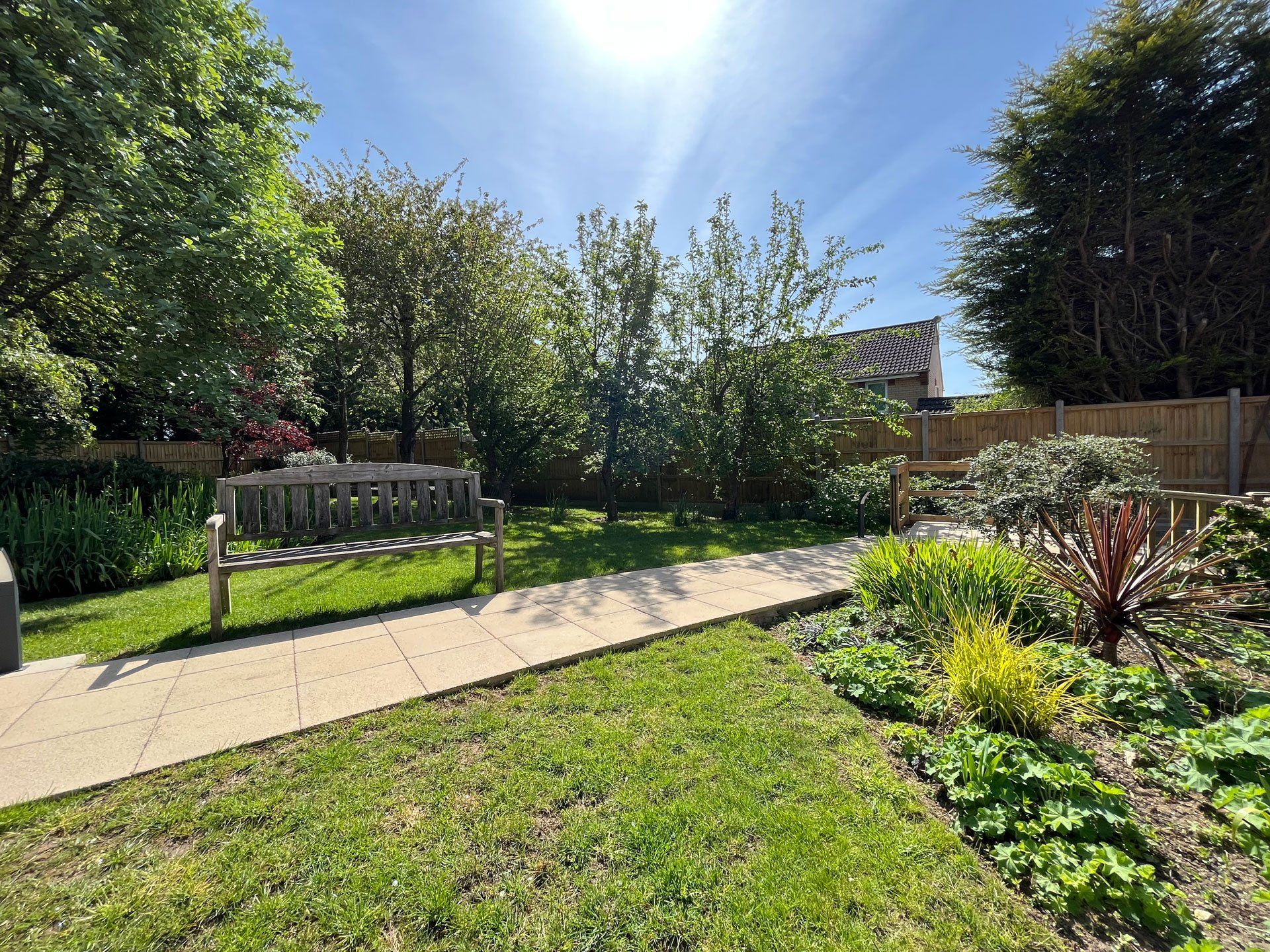 social areas and a garden