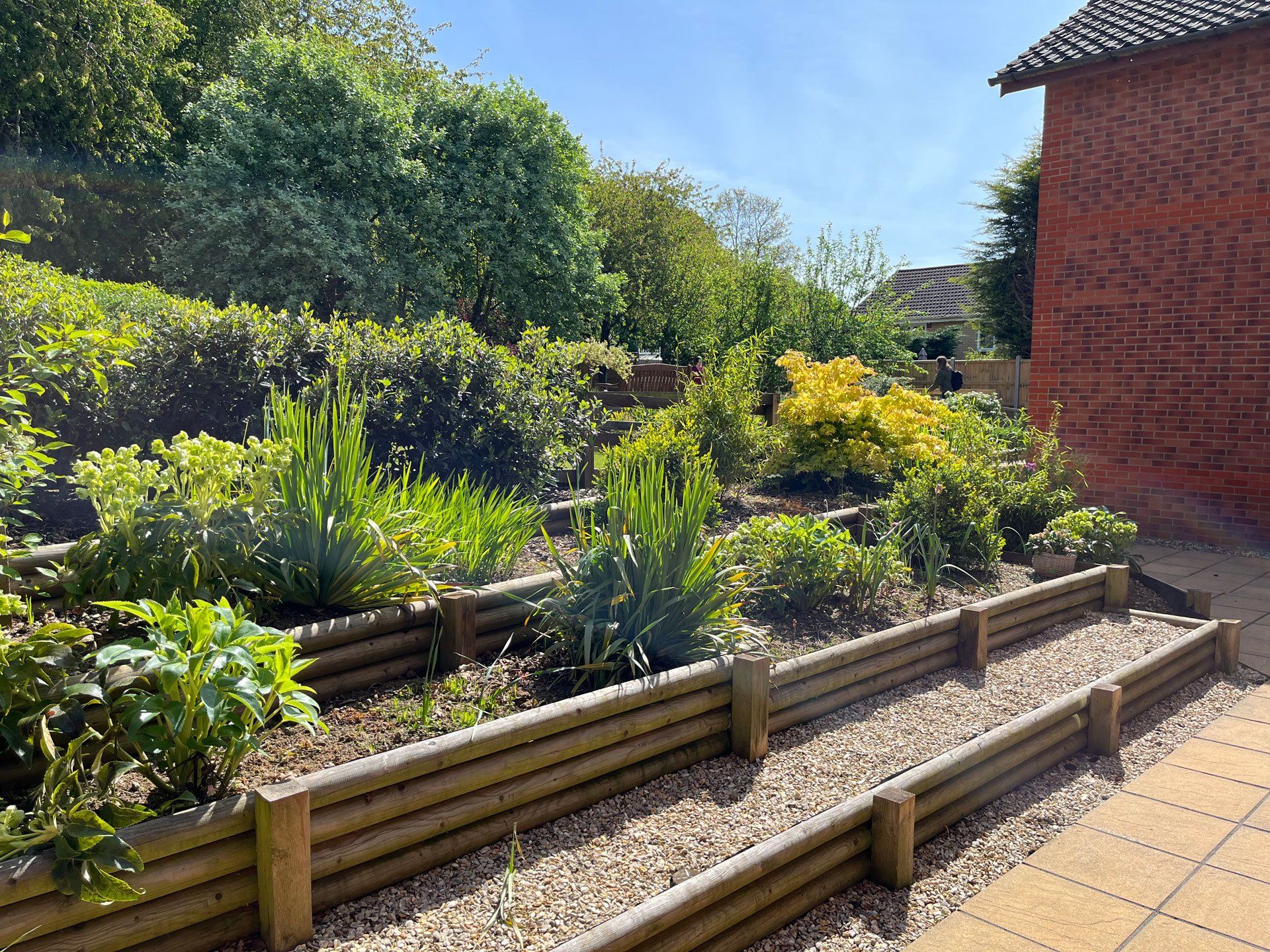 social areas and a garden