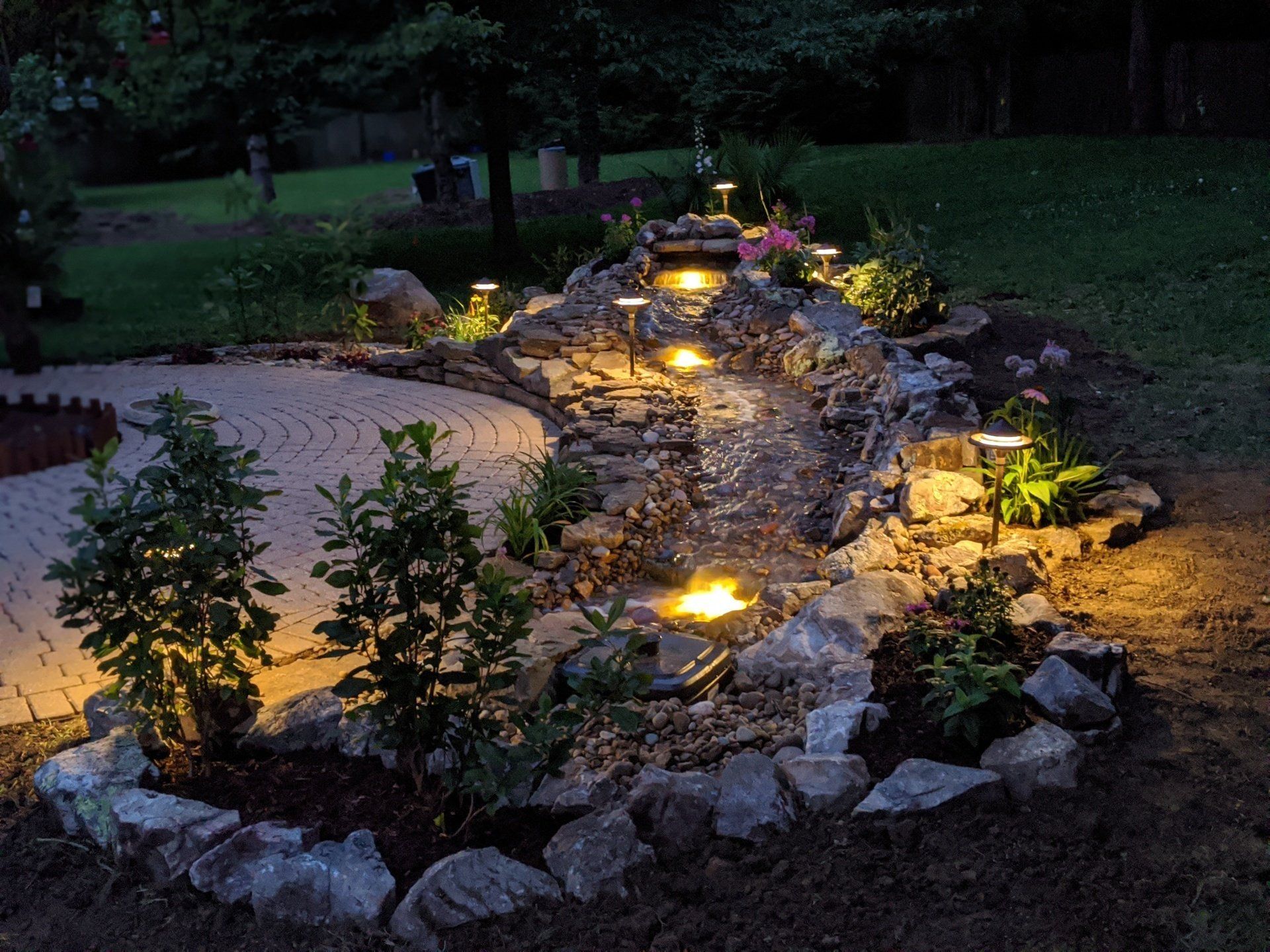 Landscape Lighting at Night - Evansville, IN - Daily Lawn & Landscape
