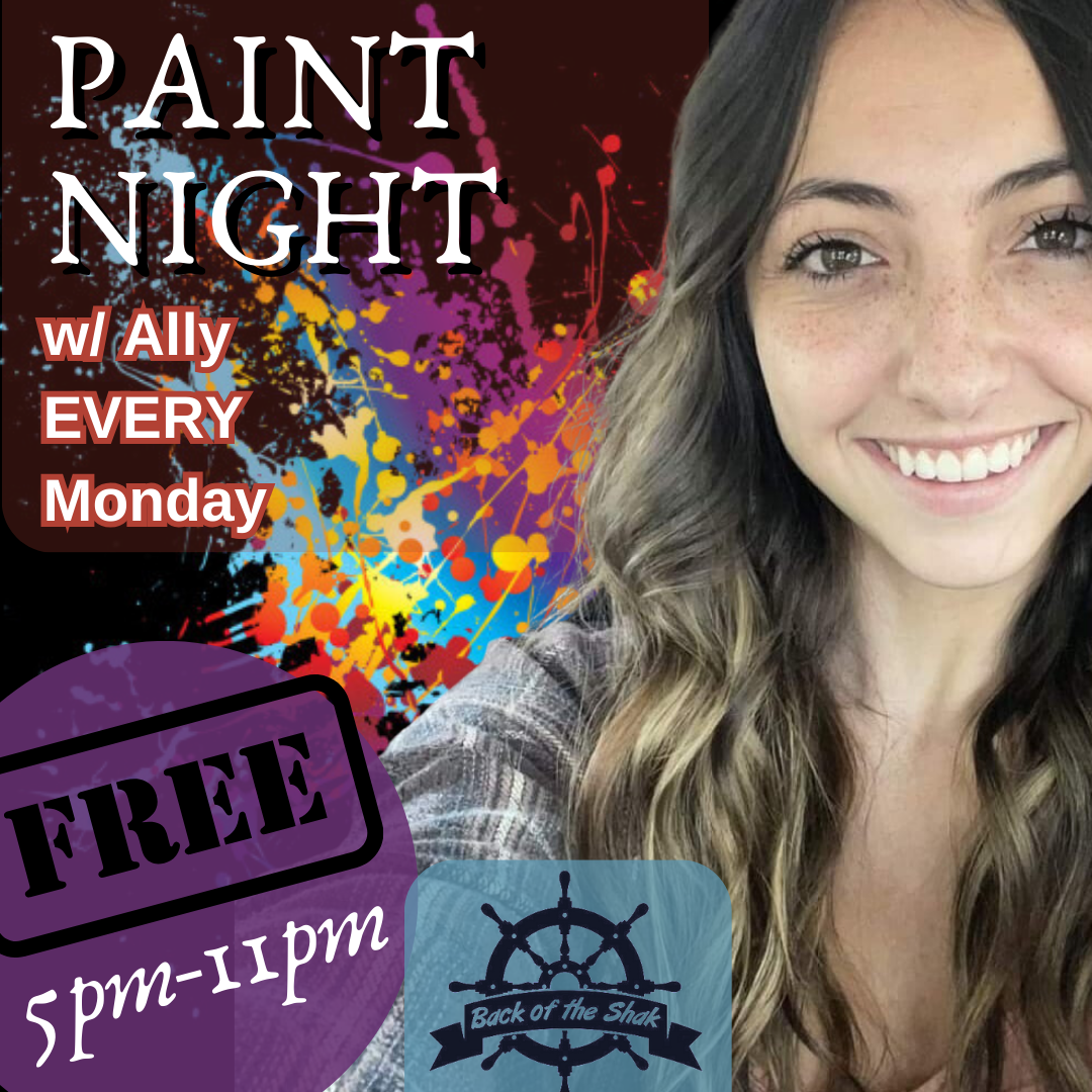 paint night, bar paint, paint and sip, paint and drink, crafts, arts and crafts, back of the shak paint night