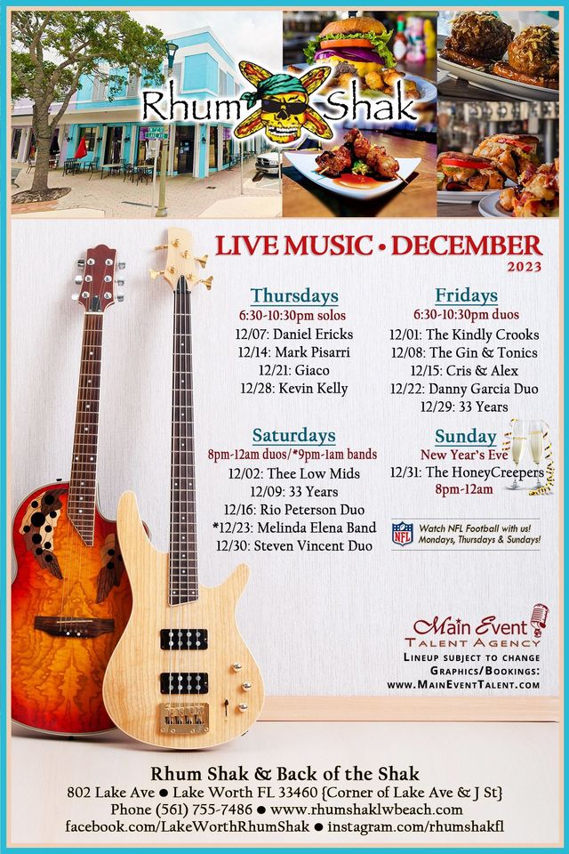 LIVE MUSIC: Sunday Dec. 6