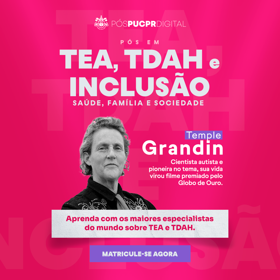 Um cartaz para chá tdah e inclusão com uma mulher nele