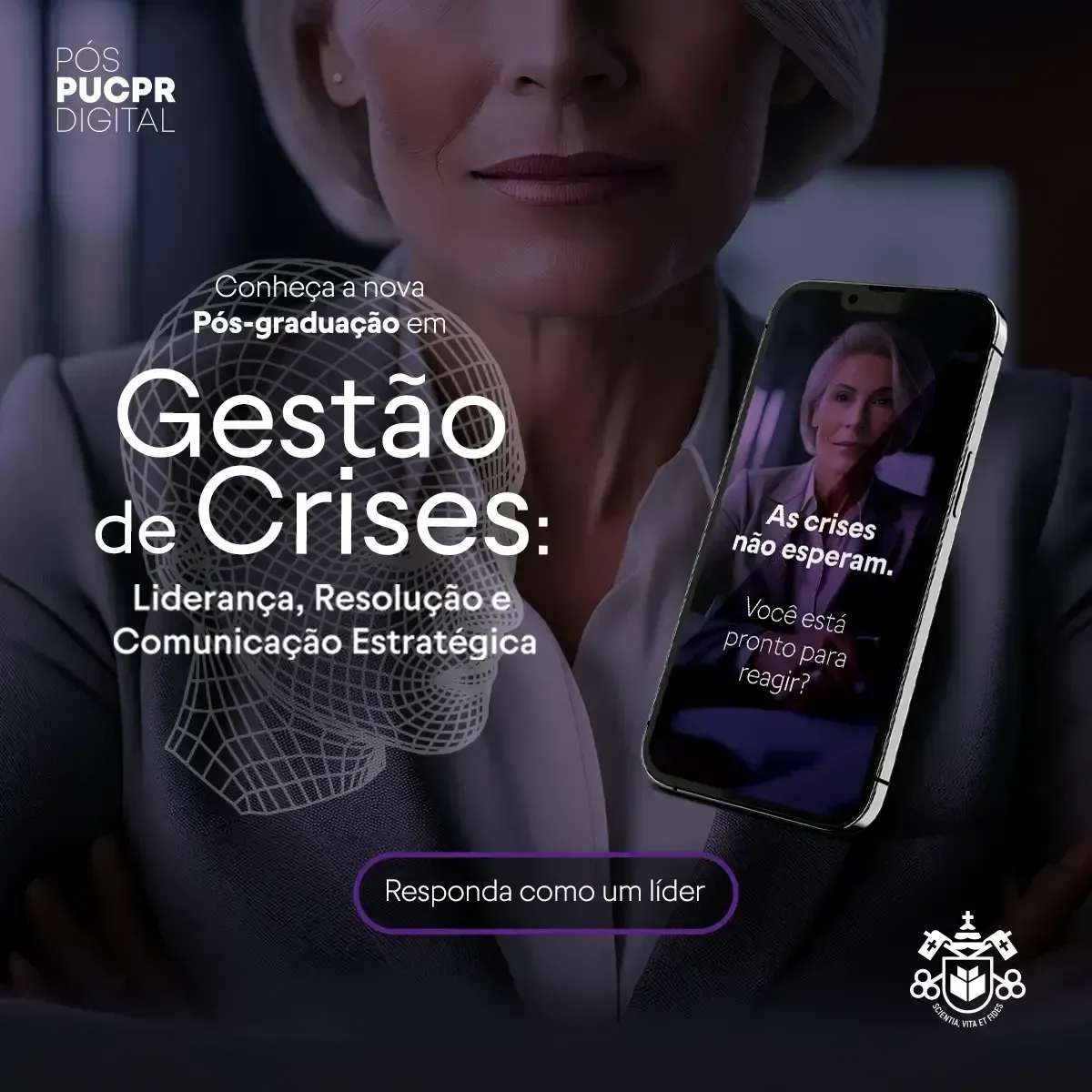 A woman is holding a cell phone in front of her face.