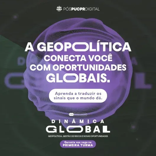 A poster that says a geopolitica conecta você com oportunidades globais
