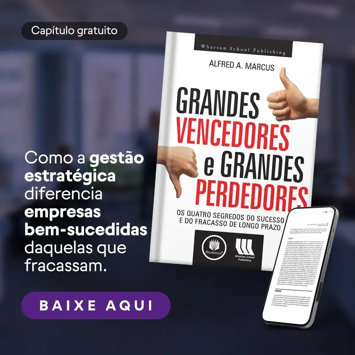 A book titled grandes vencedores e grandes perdedores