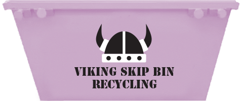 A purple bin that says viking skip bin recycling on it — Viking Skip Bin Recycling In Dunmore, NSW