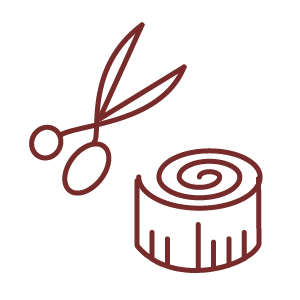 alterations tailor scissors and measuring tape icon