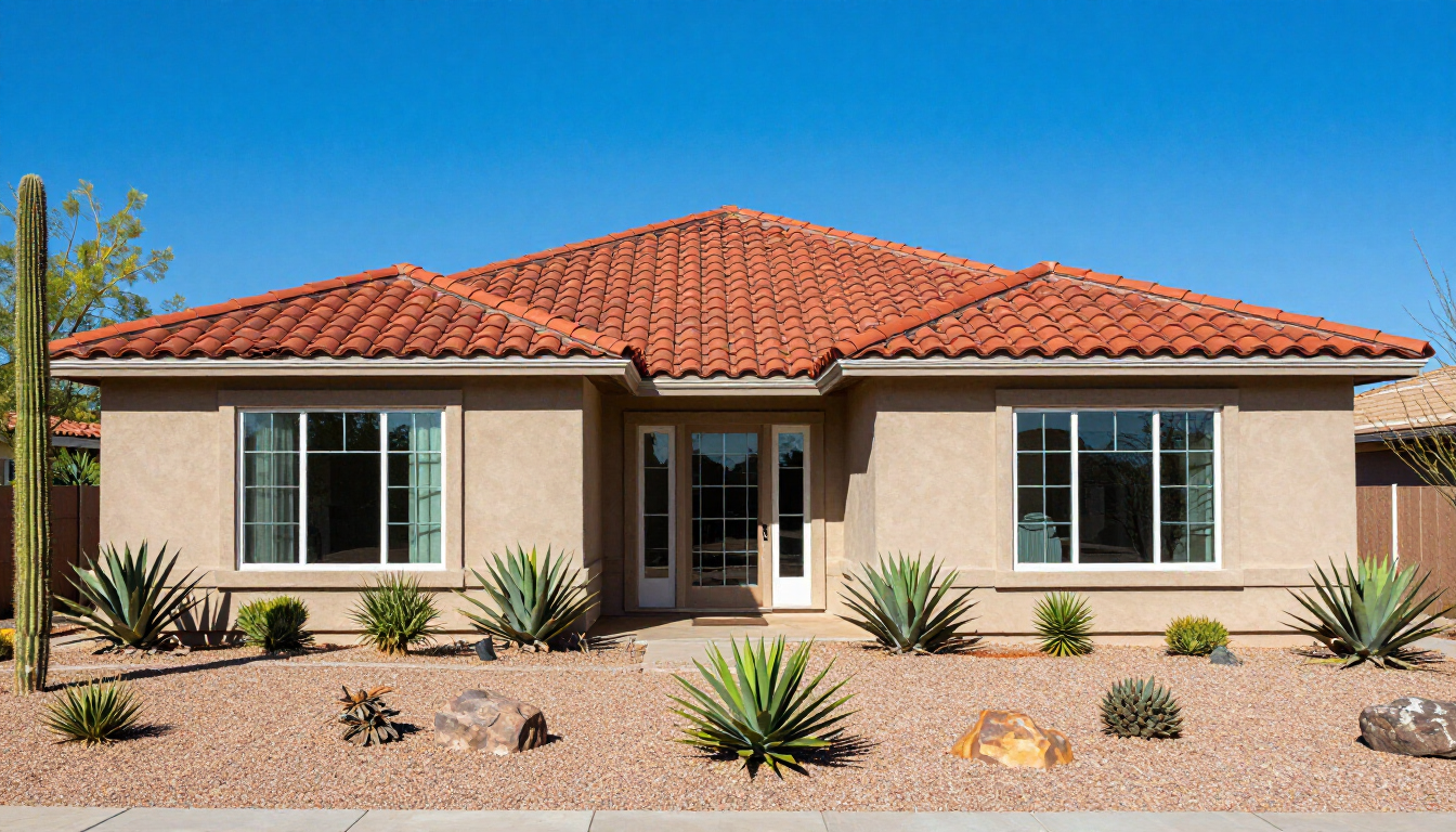 High quality roofing materials on a modern Arizona home.