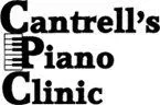 A black and white logo for cantrell 's piano clinic.