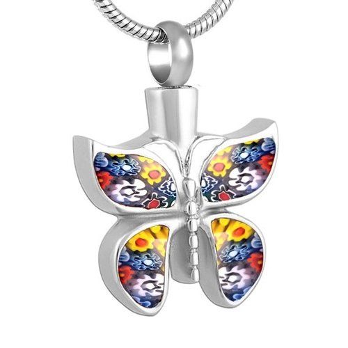 Butterfly Multi Colour Pendant — Little Treasures Pet Cremation in Bells Park, QLD