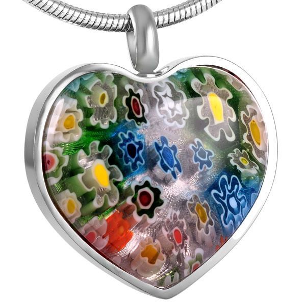 Heart Multi Colour Pendant — Little Treasures Pet Cremation in Bells Park, QLD