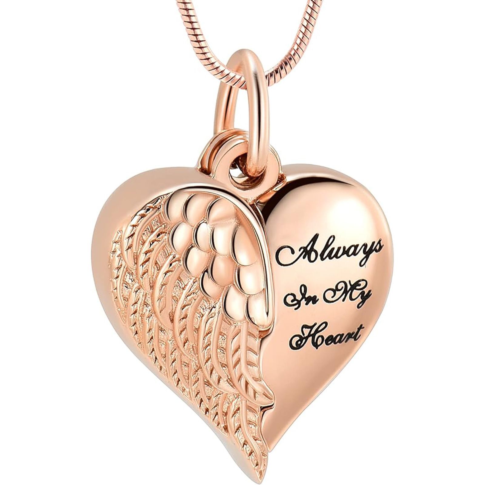 Hidden Heart Rose Gold Tone Pendant  — Little Treasures Pet Cremation in Bells Park, QLD