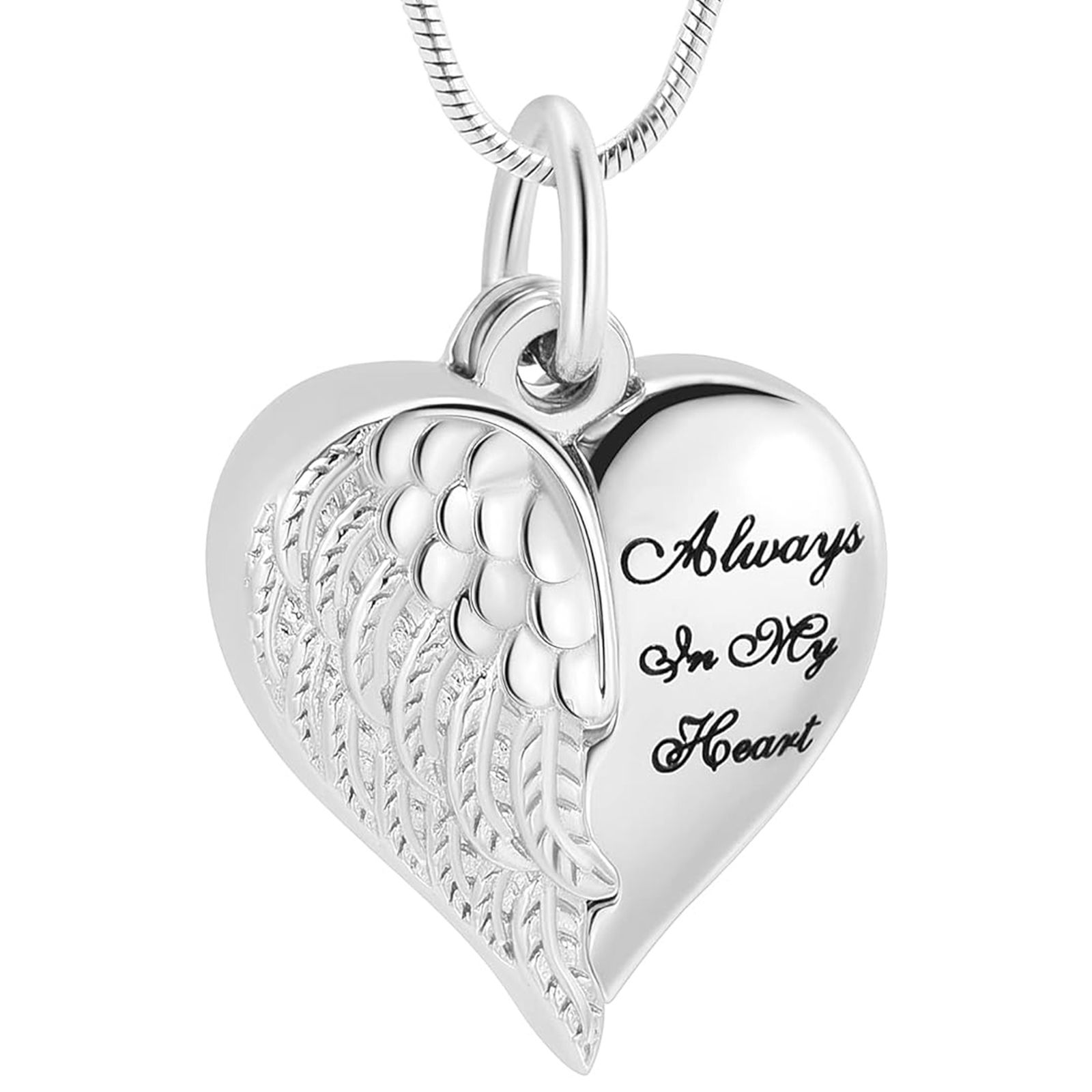 Hidden Heart Silver Tone Pendant  — Little Treasures Pet Cremation in Bells Park, QLD
