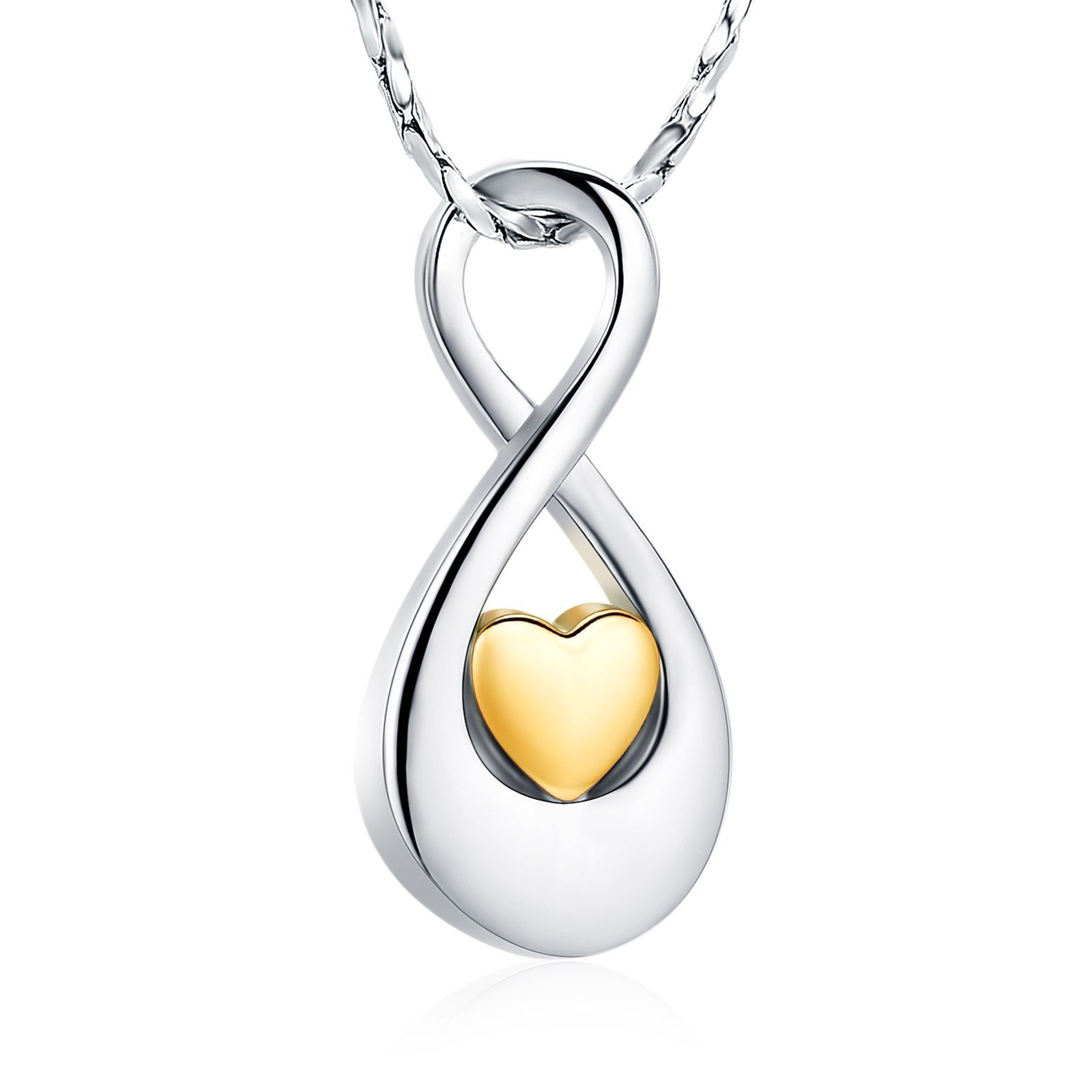 Infinity Gold Tone Heart Pendant — Little Treasures Pet Cremation in Bells Park, QLD