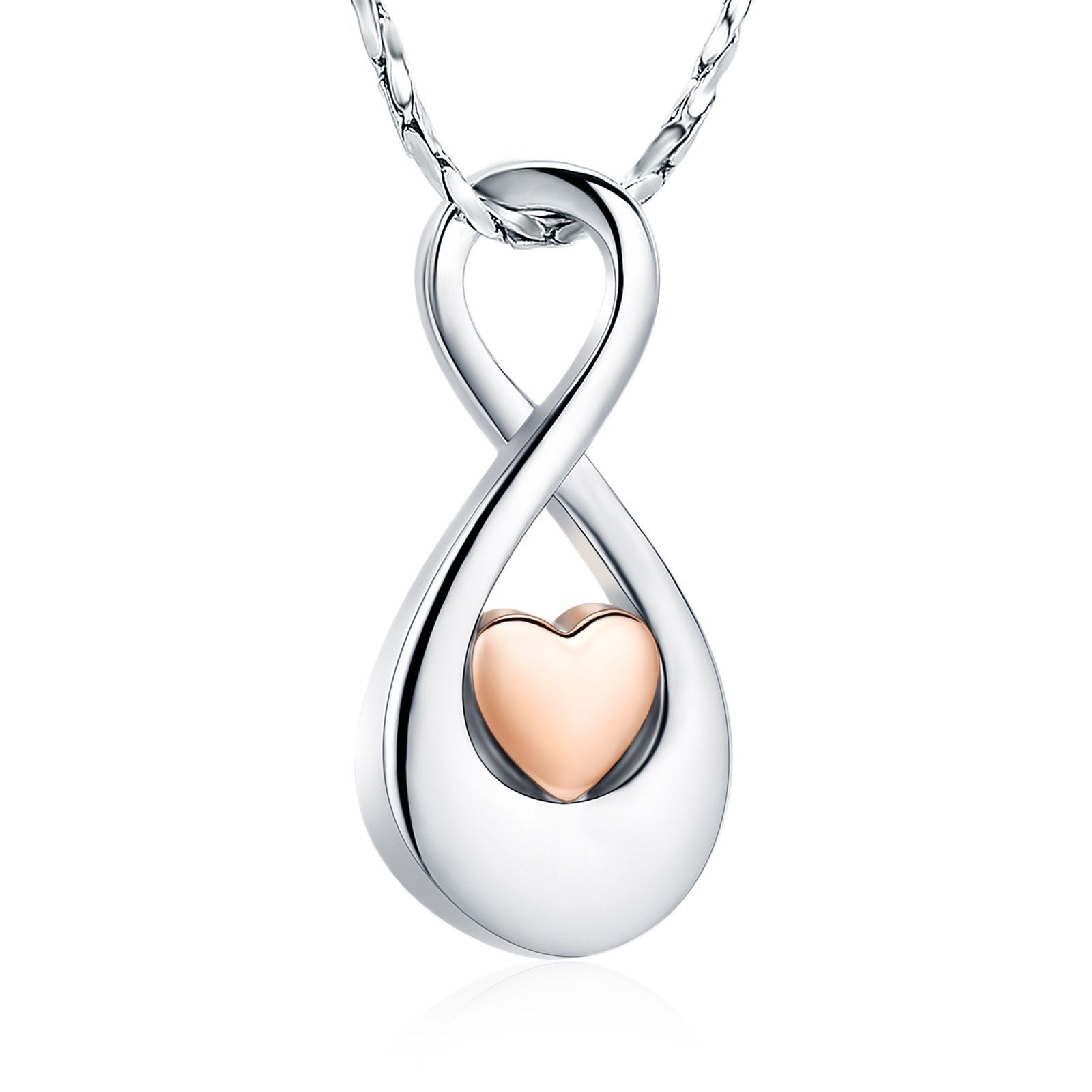 Infinity Rose Gold Tone Heart Pendant  — Little Treasures Pet Cremation in Bells Park, QLD