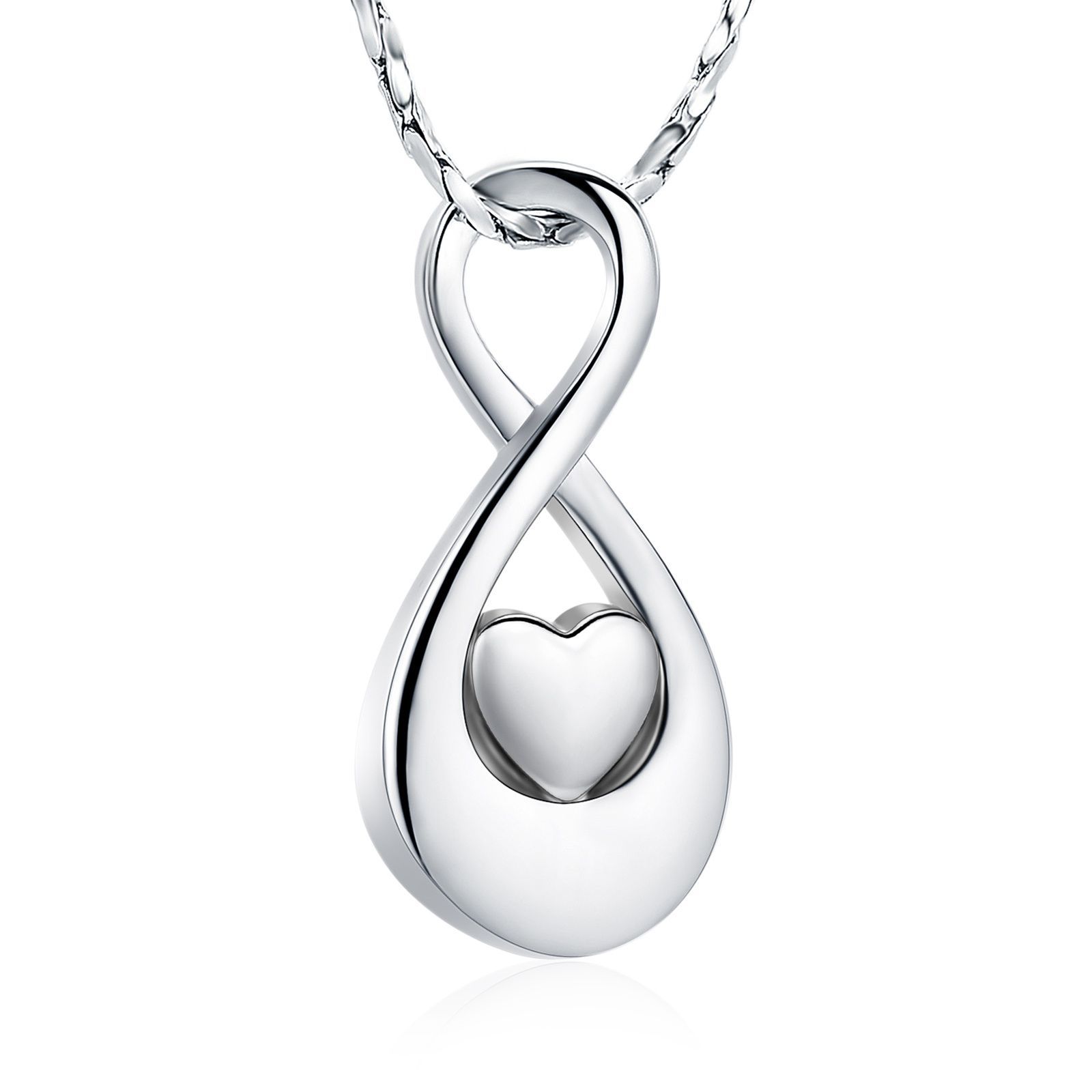 Infinity Silver Tone Heart Pendant  — Little Treasures Pet Cremation in Bells Park, QLD