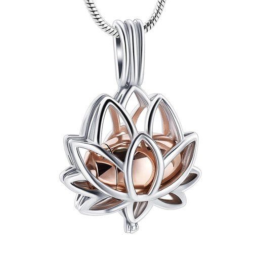 Lotus Urn Pendant Rose Gold — Little Treasures Pet Cremation in Bells Park, QLD