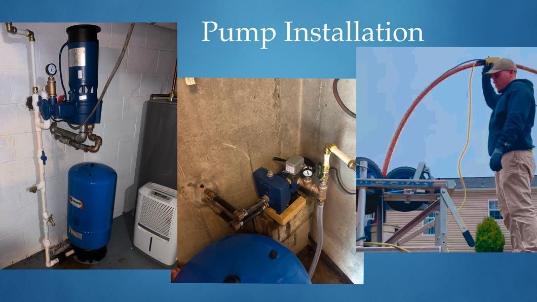 A man is installing a water pump in a room