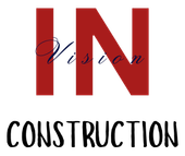 "IN" in red, "Vision" in cursive blue, "CONSTRUCTION" below in black, all on white background.
